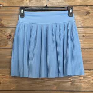 Vtg Retro Varsity Pleated Tennis Skirt with Pockets Light Blue Skirt Size Small